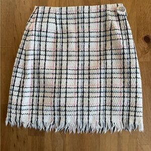 Maje Pattern Tweed Mini Skirt